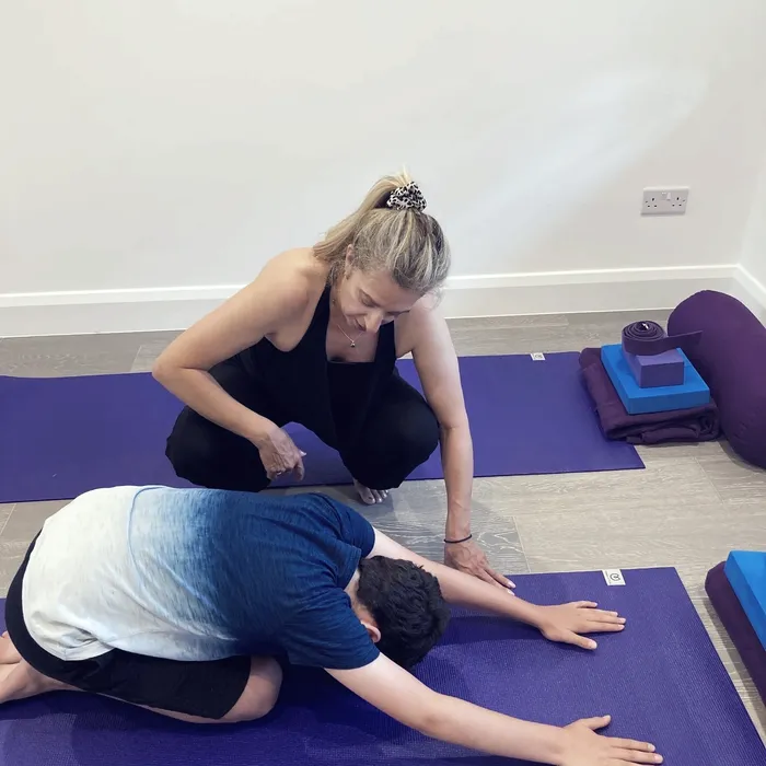 1:2:1 yoga session taking place